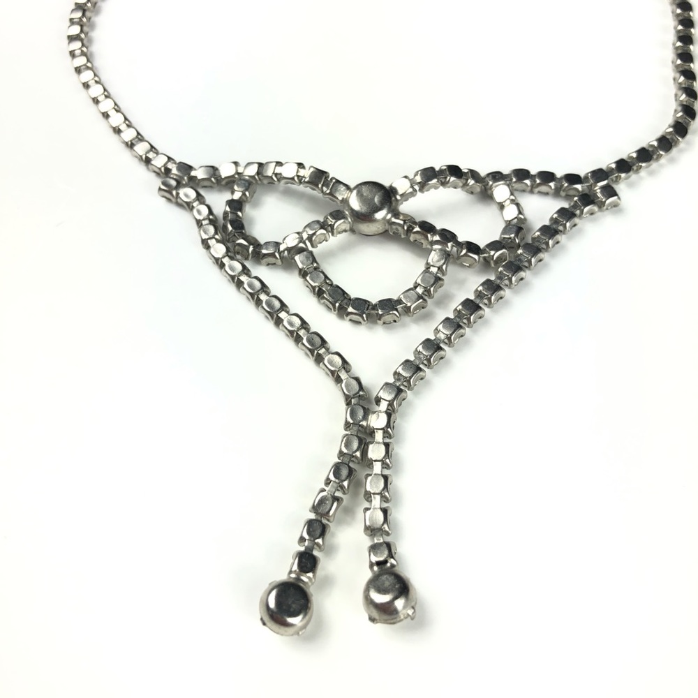 Vintage Icy Rhinestone Negligee Lariat Necklace - Picture 10 of 11
